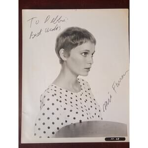 Mia Farrow Signed 8x10 B&W Autograph Photo